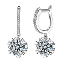 moissanite silver Australia - Dangle Earrings Luxury Lever Back 1ct 2ct 3ct Moissanite For Women Pure Sterling Silver 925 Certified Wedding Jewelry DE