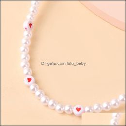Chokers Pearl Choker Necklace Heart Shaped Female Personalised Travel Party Fashion Clavicle Neck Chain Accessories 20220122 Lulubaby Dhphk