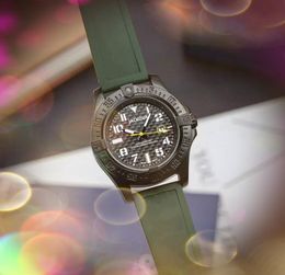 In Stock Mens Sports Wristwatch 43mm quartz movement pilot chronometre Time Clock Watch Black Blue Green Grey Rubber Belt elegant noble Watches Orologio di lusso