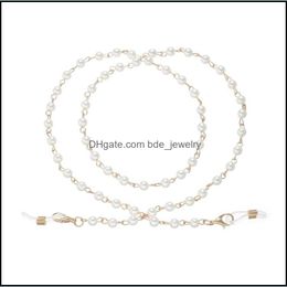 Eyeglasses Chains Chic Luxury Handmade Elegant Pearl Beaded Glasses Chain Women Lanyard Strap Reading Eyeglass Chains Sunglasses H Bb Dhhfi