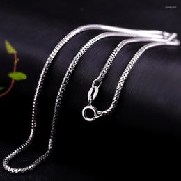 Цепочки толщиной 1,5 мм настоящий серебряный комбинированный цилиндровый ожерелье женского подарка S925 Стерлинговые подвесные ювелирные изделия
