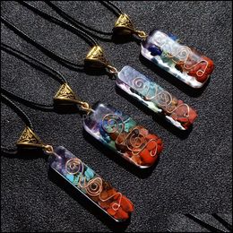 Pendant Necklaces Meditate Pendum Chakra Pendant Healing Crystal Stone Quartz Necklaces Jewellery Fashion Women Men Energy Dhseller2010 Dhseb