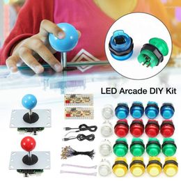 Game Controllers 2-Player DIY Arcade Joystick Kit LED With 20 Buttons And 2 Joysticks USB Encoder