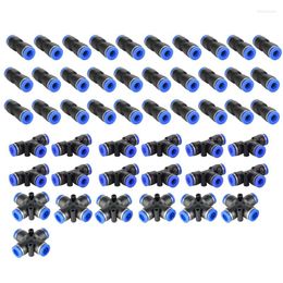 Pneumatic Tools SV-49PCS Fittings PZA/PU/PE Water Pipes Pipe Connectors 8mm Plastic Hose Quick Couplings Tee Air Straight