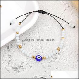 Charm Bracelets Braided Evil Blue Eye Bracelet Handmade Jewellery Colorf Crystal Beads Bracelets For Women Girl 2247 T2 Drop D Mjfashion Dhtn0