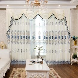 Curtain European Style Curtains For Living Dining Room Bedroom High-end Embroidery Thick Fabric Valance Tulle Custom