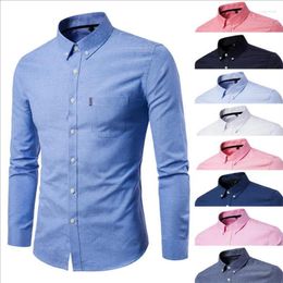 Men's Dress Shirts 2022 Solid Colour Men Fashion Long Sleeve Slim Fit Shirt Male High Quality Non Iron Anti-wrinkle 9 Colors1