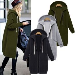 Womens Hoodies Sweatshirts Womens Autumn Winter Thickening Hoodies Leisure Loose Hooded Jackets Zipper Pockets Max Size Sweatshirt Sports Dresses Outwear 220831