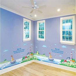 Wall Stickers Cartoon Sailing Sticker Study Bedroom Decoration Modern Art Mural Kids Room