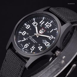 Wristwatches 2022 Fashion Retro Luxury Men's Watch Military Outdoor Multi-function Mechanical Nylon Quartz With Calendar