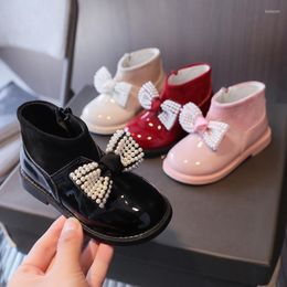 Athletic Shoes Girls Children Casual 2022 Winter Butterfly And Little Pearls Decor Princess Solid Kids Fashion Shoe