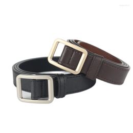 Belts Waist Belt Non-hole Square Buckle Ladies Female Simple Ins Wind Retro Casual Korean Fashion