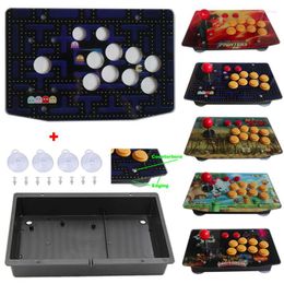 Game Controllers RAC-K500C 10 Buttons Hole Acrylic Artwork Panel Flat Case DIY Arcade Joystick Kits