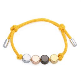 New style Charm designer 6 Colours Letter Bracelet Adjustable Titanium Steel and Corded Bracelet for couple women men bracelets fashion Jewellery ladies Gifts