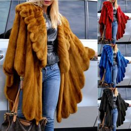 Women's Jackets Faux Fur Jacket Women 2022 Casual Loose Cardigan Warm Outwear Solid Color Long Elegant Ladies Coat Fashion S-5XL