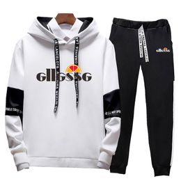 Men's Tracksuits Men Casual Set Hooded 2022 Spring Autumn Sportswear Hoodies Pants 2PCS Sets Solid Hip Hop Street Loose