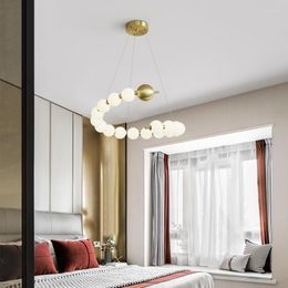 Chandeliers Nordic Style Master Bedroom Chandelier Modern Minimalist All Copper Creative Dining Room Lamp