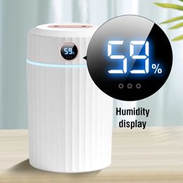 Essential Oils Diffusers 2000ML Double Spray Air Humidifier With Humidity Display Office Home Anion Oil Diffuser USB Cold Fog Machine 221201