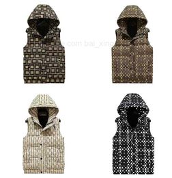 Men's Vests Winter Mens Autumn Down Vest Printed Letters Designer hooded Loose Casual Hooded And Thick Sleeveless Coat Fashion Warm M L XL 2XL 3XL cj