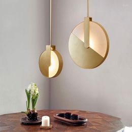 Pendant Lamps Circular Dining Room Small Lights Creative Circle Rotary Lamp Designer Coffee Shop Bedroom Bedside