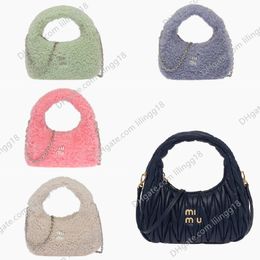 Mi Wander Sheepskin Mini Hobo Bag unique Designer fashion casual handbag Women's classic chain shoulder wallet womens Cross body bags Hobos Totes purses