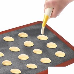 Other Bakeware Oven Barbecue Baking Pad High Temperature Resistance Ventilation Sile Cookie Mat Dinner Party Grill Mats Kitc Dhgarden Dhyrt