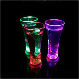 Wine Glasses Fruit Juice Cups Glasses Water Induction Mug Led Light Luminous Cup Bar Supplies Creative Gifts 6 4Jc Kk Drop Delivery Dh8Zo