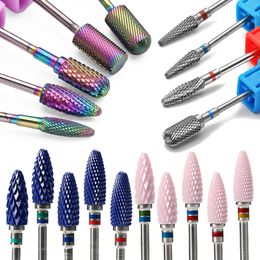 Nail Art Equipment 29 Type Drill Bits For Electric Manicure Machine Accessory Rainbow Tungsten Carbide Ceramic Milling Cutter Files 221201