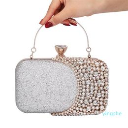 Women Evening Clutch Bag Gorgeous Pearl Crystal Beading Bridal Wedding Party Bags CrossBody Handbags1828994