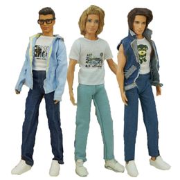 Doll Accessories Ken Cloth Jeans Denim Jacket Coat Trousers Hoodie Boyfriend Clothes Daily Wear Casual Suit 30cm 221130