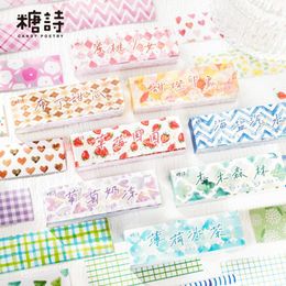 Gift Wrap 50 Sheets/set INS Style Grids Geometry Self-Adhesive Sticky Notes Memo Pad To Do List Planner Sticker Cute Stationery Office