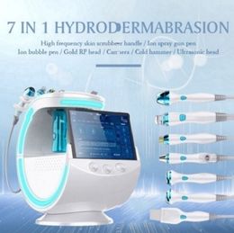 Multi-Functional Beauty Equipment Profession 7 in 1 Smart Ice Blue Plus Oxygen Hydra Facial Machine Aqual Peel Hydrodermabrasion Device with