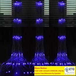 640 Led Waterfall String Curtain Light Leds Water Flow Christmas Wedding Party Holiday Decoration Fairy String Lights waterproof