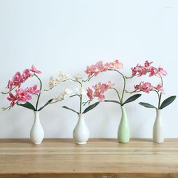 Decorative Flowers Artificial 9 Heads Latex Phalaenopsis Flower Real Touch Big Orchid For Home Decoration Accessories Garden Fake Plants