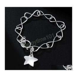 Charm Bracelets Sier Charm Star Pendant Bracelets For Women Fashion Party Wedding Designer Jewellery Christmas Gifts Drop Delivery Dhkdl