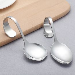 Hotel and Restaurant Use Stainless Steel Canape Serving Spoon Shiny Polish Stainless Steel Sea Food Serving Spoon with Bendy Handle DH049