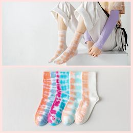 Men's Socks 2022 Men's Tie-dye Light Colour Harajuku Gradient Street Fashion Match Hip Hop Skateboard High Quality Cotton