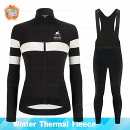 Cycling Jersey Sets Salexo Winter Bicycle Clothing Women Thermal Fleece Set Sport Bike MTB Riding Bib Pants Warm 221201