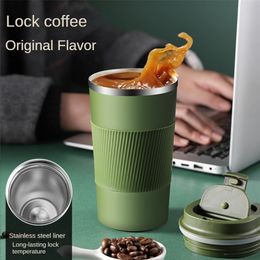 Water Bottles 380ml 510ml Stainless Steel Coffee Cup Thermal Mug Garrafa Termica Cafe Copo Termico Caneca Nonslip Travel Car Insulated Bottle 221130