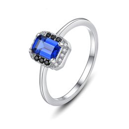 European Retro Sapphire Ring S925 Sterling Silver Micro Set 3A Zircon Brand Ring European and American Hot Fashion Women High end Ring Jewelry Mother's Day Gift spc