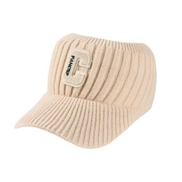 newst winter knitted empty top baseball cap Casual cap for outdoor cycling ear protection wool no top hats