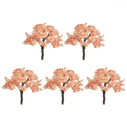 Decorative Flowers 5 Pcs Micro Landscape Adornment Metal Tree Shape Decor Creative Model Ornament