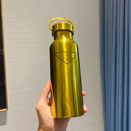 Delicate Gold Vacuum Cups Designer Insulated Thermos Cup Outdoor Coffee Mug Travel Drink Bottle Coke Travel Water Bottles With Box