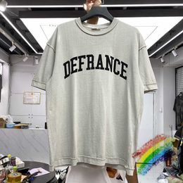 Men's T-Shirts Washed Defrance T Shirt Men Women Best Quality Vintage Short Sleeves T-shirts Tops Tee T221202