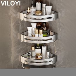 Bathroom Shelves VILOYI Wall Mounted No Drill Space Aluminium Shower Corner Caddy Storage Shelf Multilayer Kitchen Organiser Rack 221130