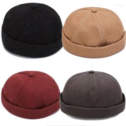 Berets Solid Colour Adjustable Korean Version Hip Hop Women Beanie No Visor Spring Autumn Unisex Brimless Beret Painter Hat