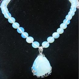 new Style 10mm Sri Lanka Moonstone Pendant Necklace Inlay Crystal 17"