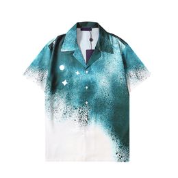 LUXURY Designer Shirts Men's Fashion Tiger Bowling tShirt Hawaii Floral Casual Shirts Men Slim Fit Short Sleeve Dress Shirt Asia size M-3XL