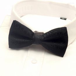 Bow Ties Fashion Solid Black Plaid Paisley Bowknot Mens Butterfly Tie Formal Wedding Party Bowtie Cravat With Gift Box