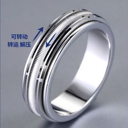 New Design Top-Quality Lover Turning Band ring Couple Love Rings 100% 925 sterling silver Rotatable Rings Fashion Women&men wedding Jewellery Lady Party Luck future ring